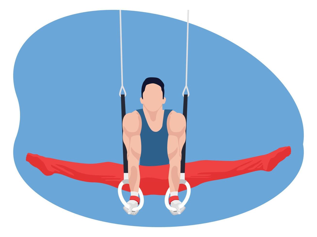 Male gymnast bodybuilder beautiful illustration. vector