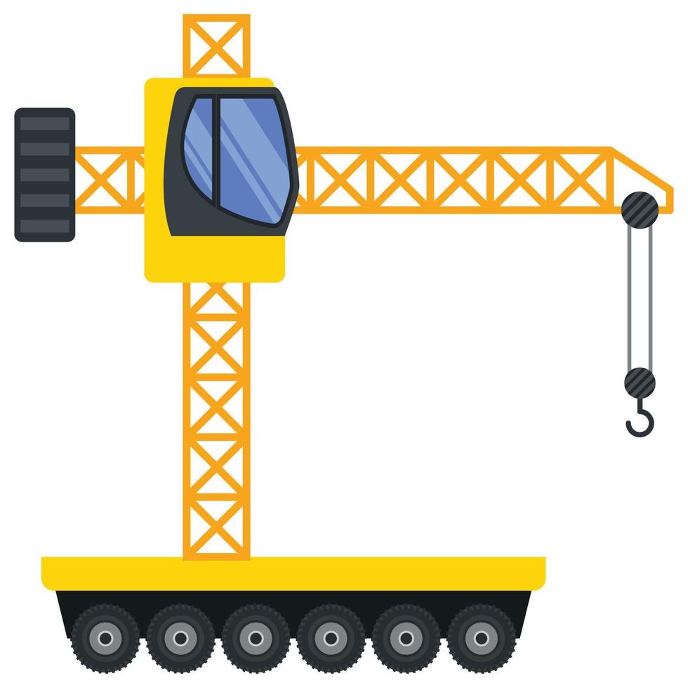 Illustration for construction machinery vehicle crane. vector