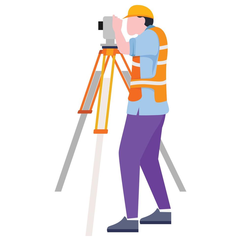 Construction architect engineer worker illustration. vector