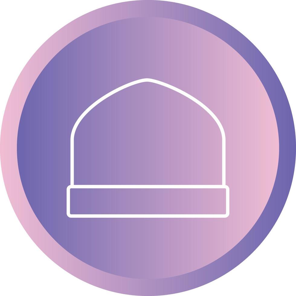 Unique Knitted Cap Vector Line Icon