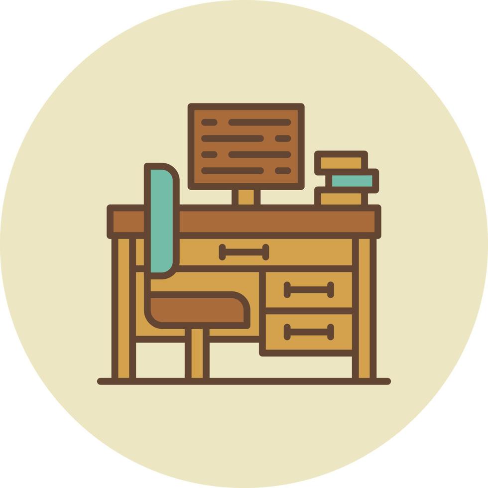 Office Desk Creative Icon Design vector