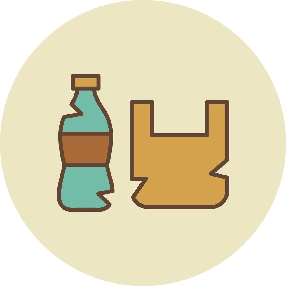 Waste Plastic Creative Icon Design vector