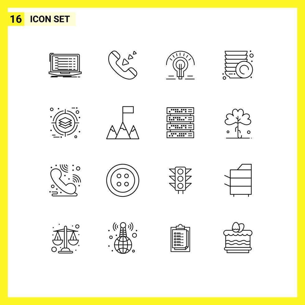 Set of 16 Vector Outlines on Grid for deployment plates phone plate tips Editable Vector Design Elements