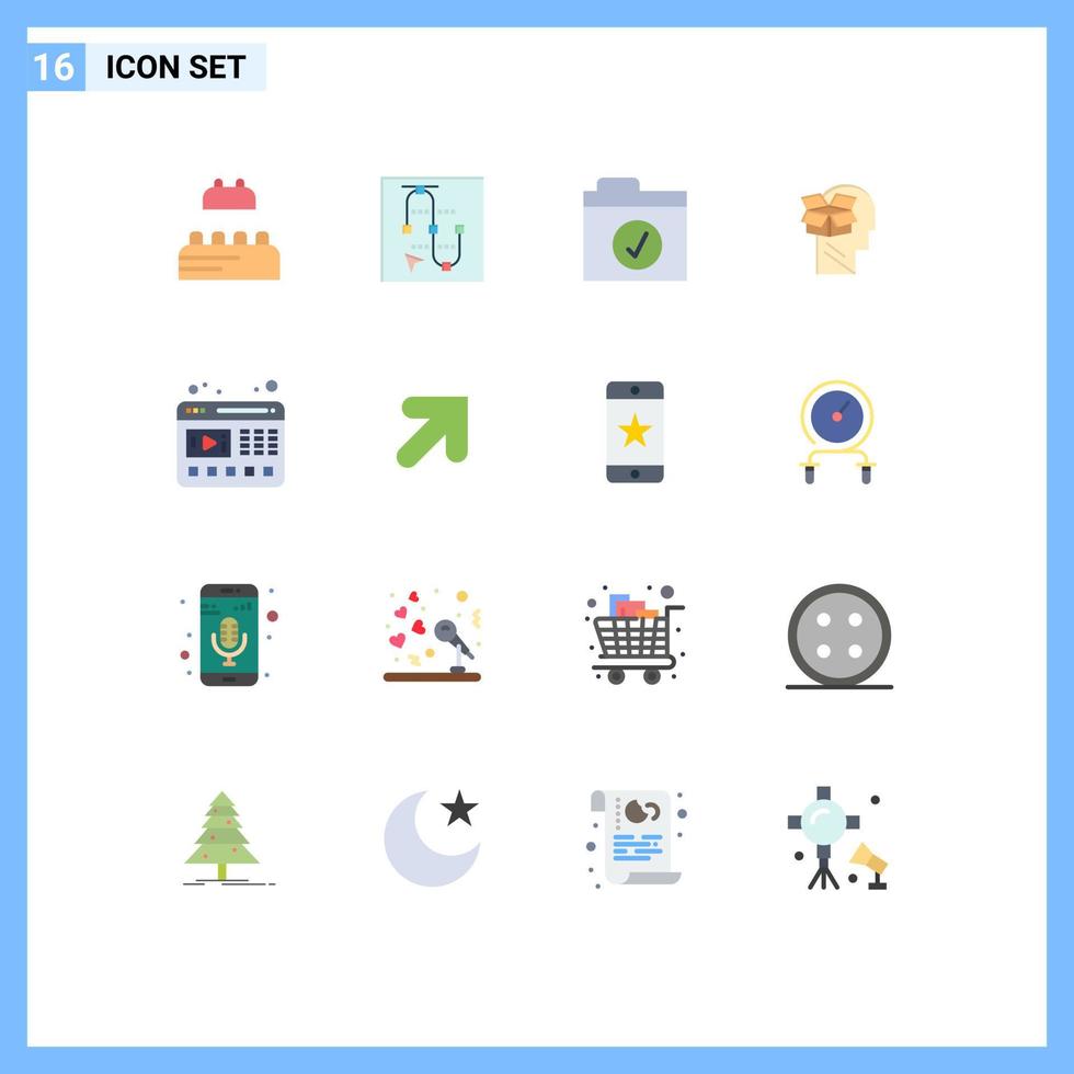 16 Creative Icons Modern Signs and Symbols of web player folder male data Editable Pack of Creative Vector Design Elements