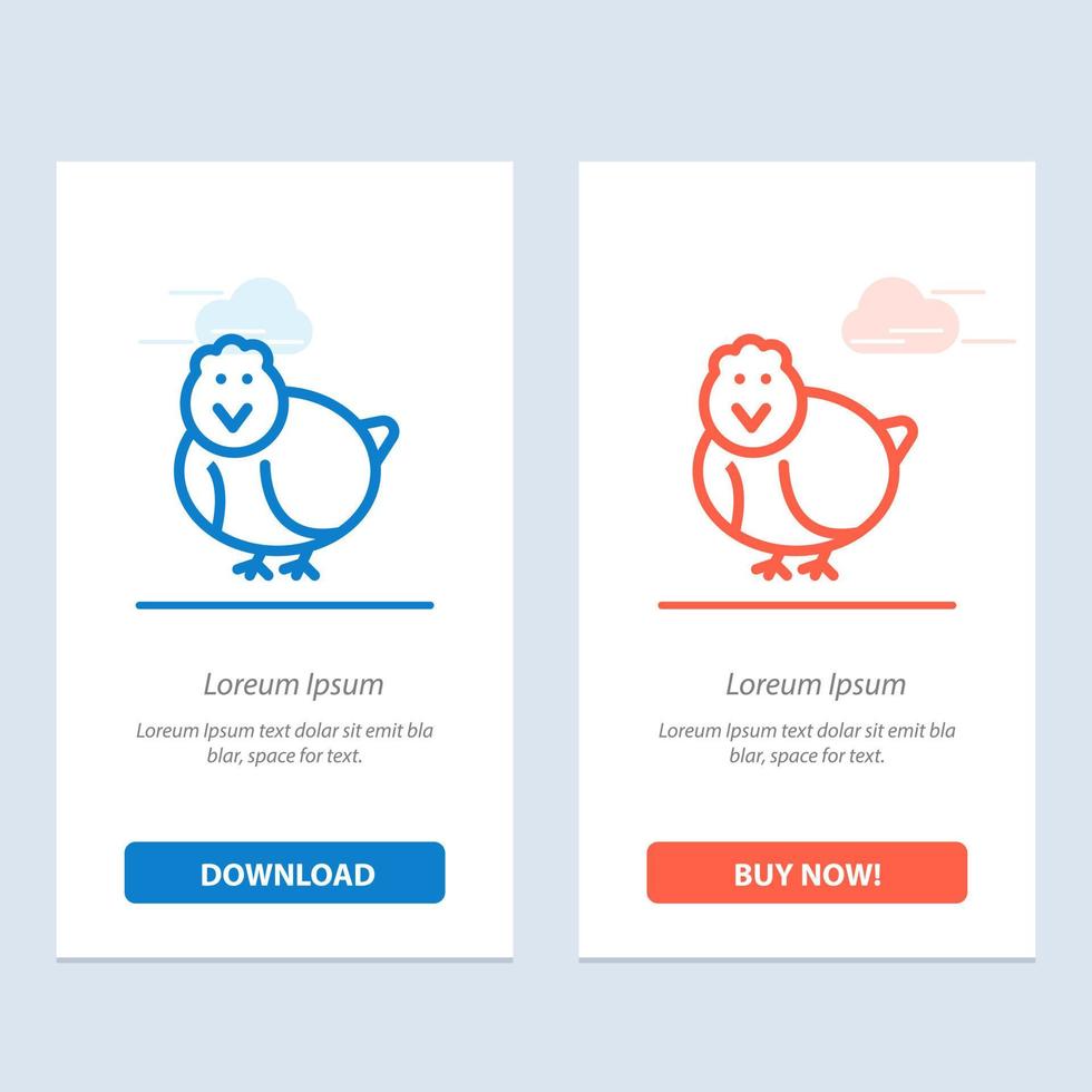 Chicken Easter Baby Happy  Blue and Red Download and Buy Now web Widget Card Template vector