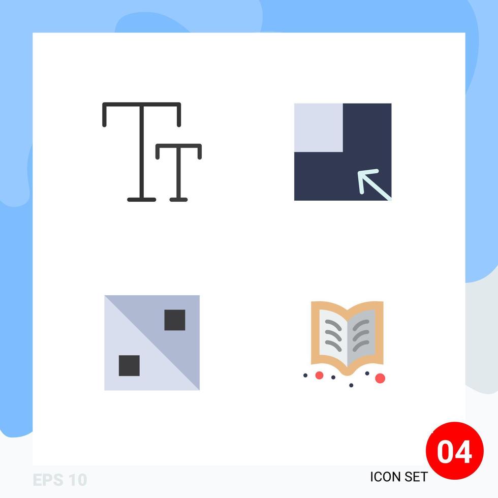 Paquete de 4 iconos planos de interfaz de usuario de signos y símbolos modernos de diseño de lectura grande elementos de diseño vectorial editables de aprendizaje cruzado vector