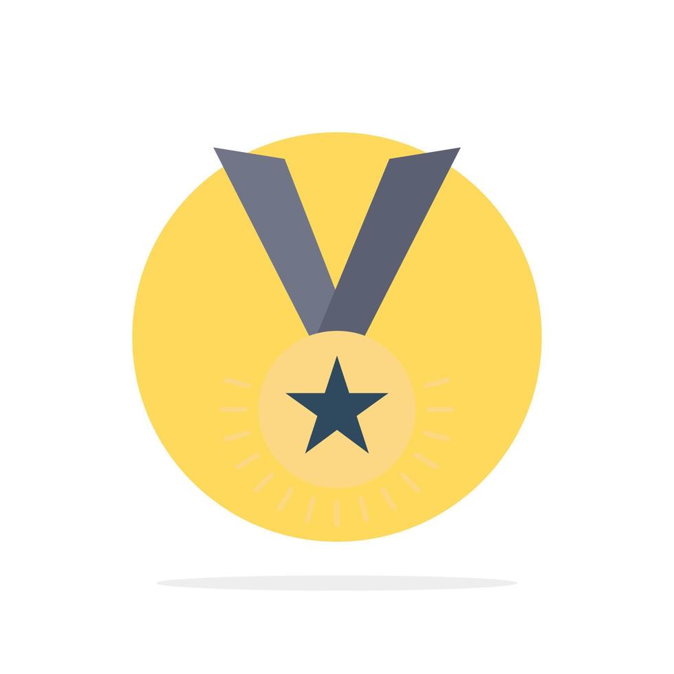 Award honor medal rank reputation ribbon Flat Color Icon Vector