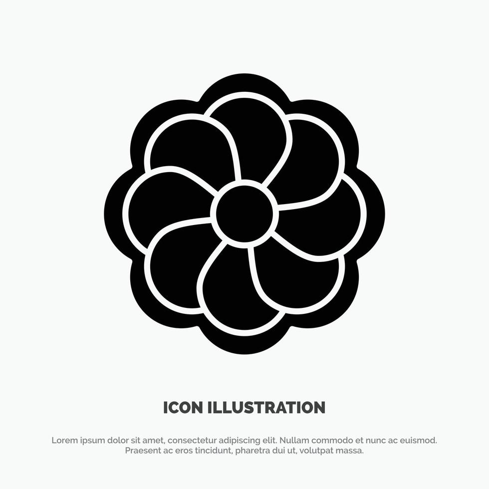 Sunflower Flower Madrigal solid Glyph Icon vector