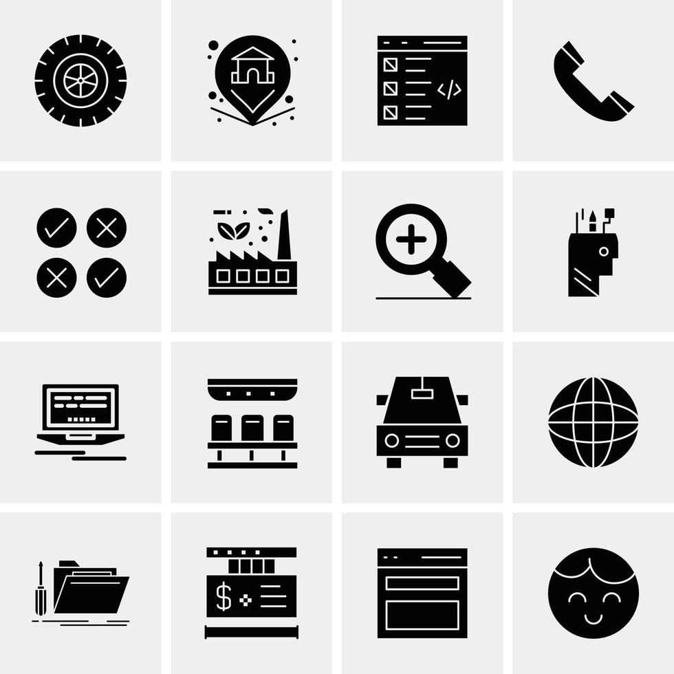 16 iconos universales de negocios vector ilustración de icono creativo para usar en proyectos relacionados con la web y dispositivos móviles