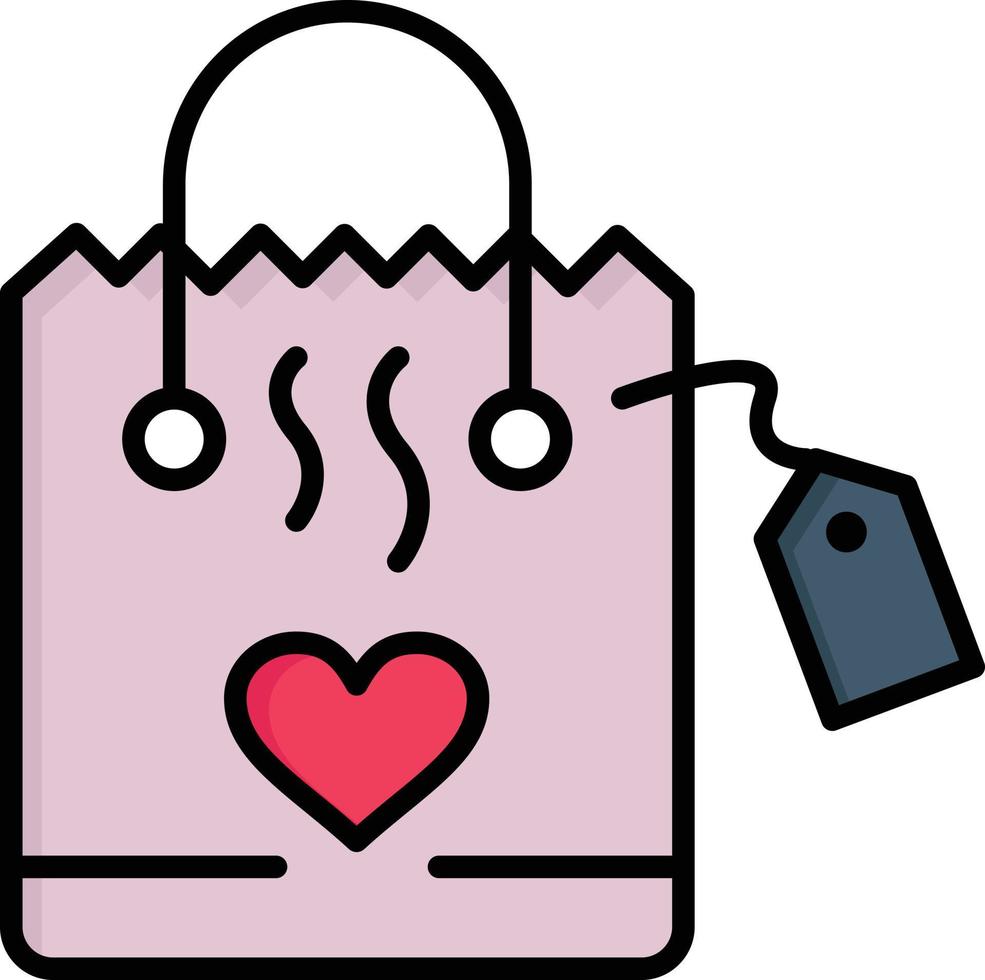 Handbag Love Heart Wedding  Flat Color Icon Vector icon banner Template