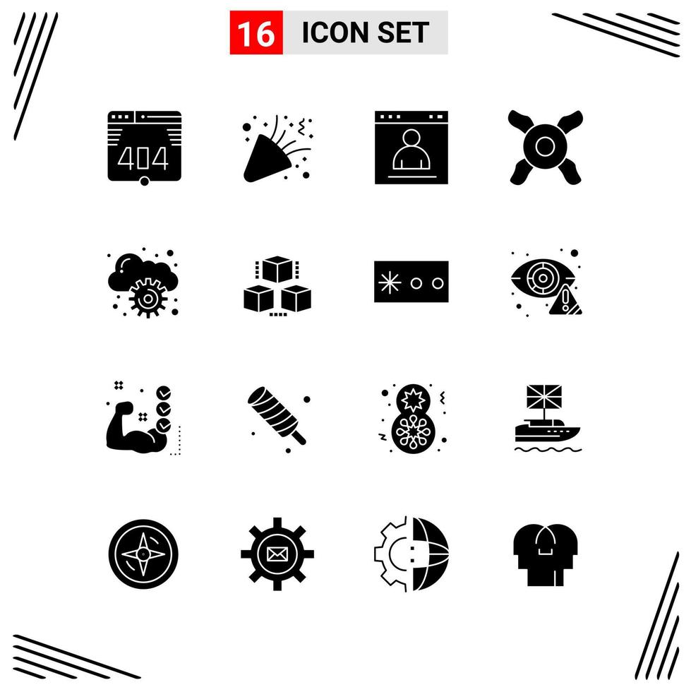 16 Icons Solid Style Grid Based Creative Glyph Symbols for Website Design Simple Solid Icon Signs Isolated on White Background 16 Icon Set Creative Black Icon vector background