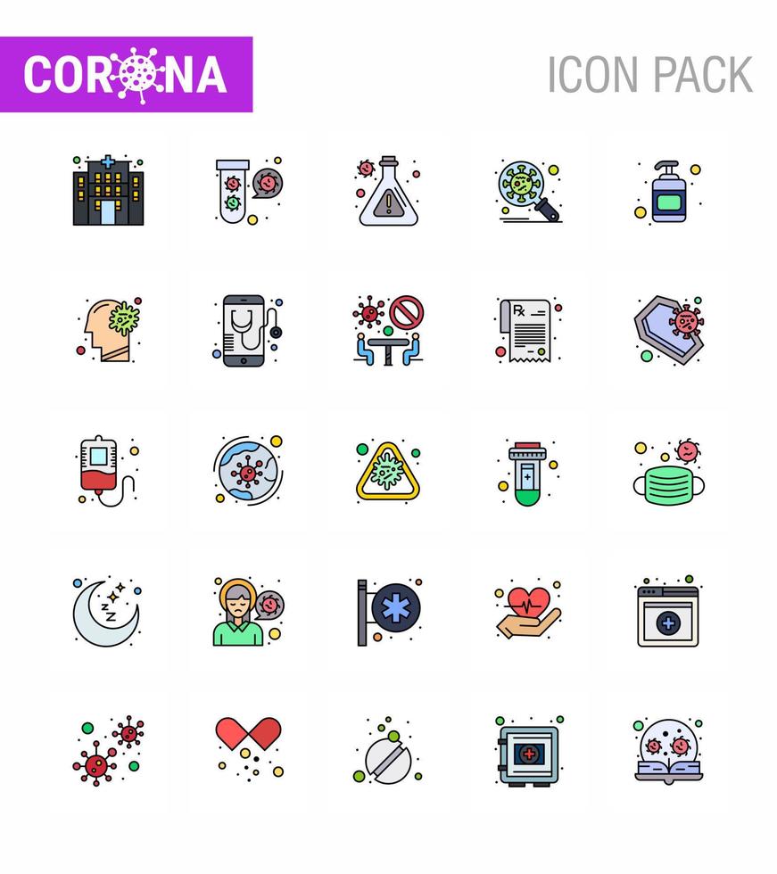 25 Coronavirus Emergency Iconset Blue Design such as hand sanitizer virus flask security corona viral coronavirus 2019nov disease Vector Design Elements