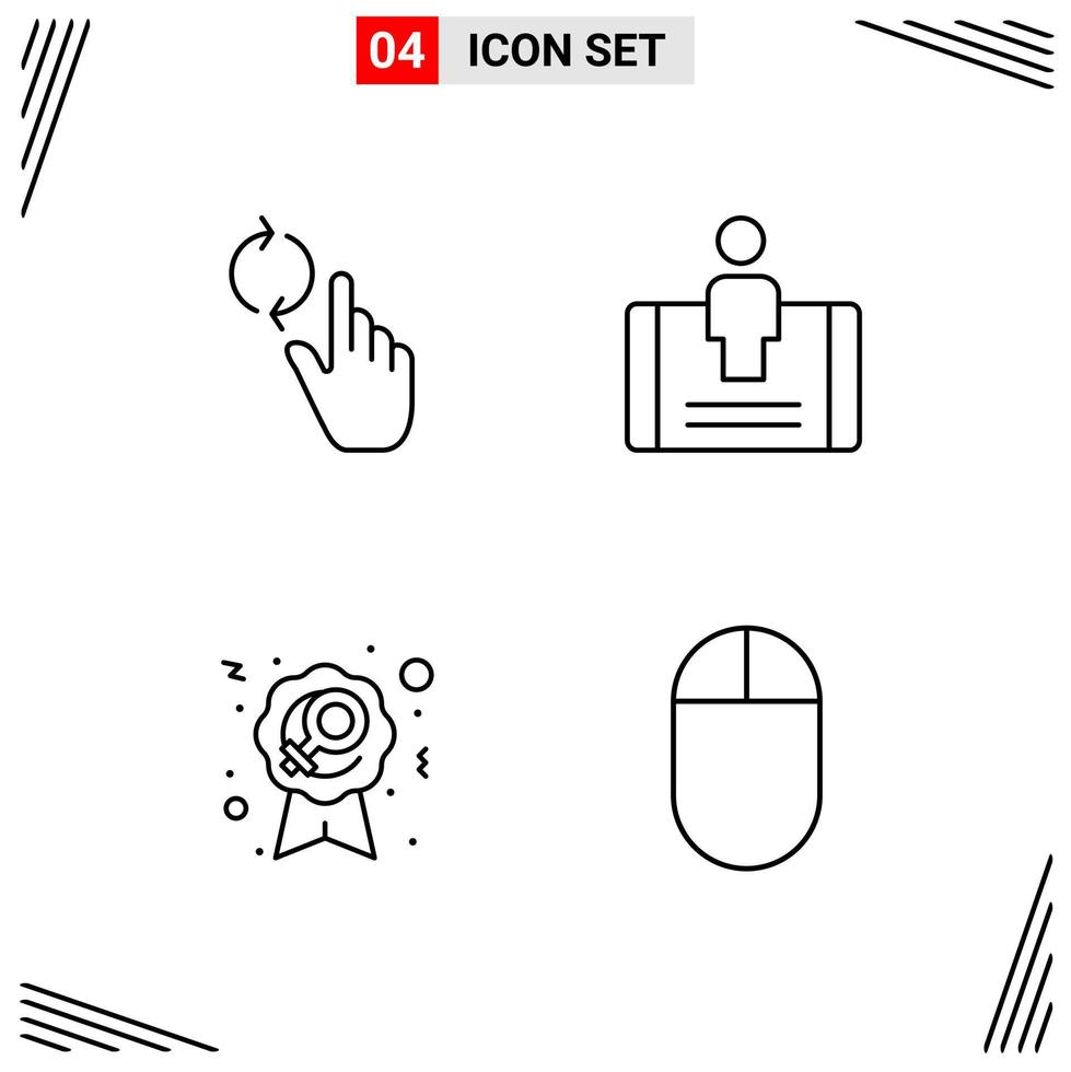 4 Icons Line Style Grid Based Creative Outline Symbols for Website Design Simple Line Icon Signs Isolated on White Background 4 Icon Set Creative Black Icon vector background