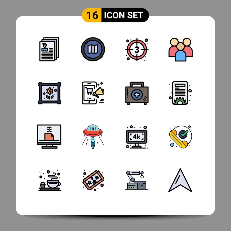 16 Creative Icons Modern Signs and Symbols of management employee mapquest video movie Editable Creative Vector Design Elements