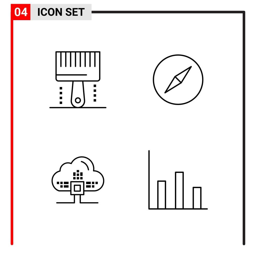 4 General Icons for website design print and mobile apps 4 Outline Symbols Signs Isolated on White Background 4 Icon Pack vector