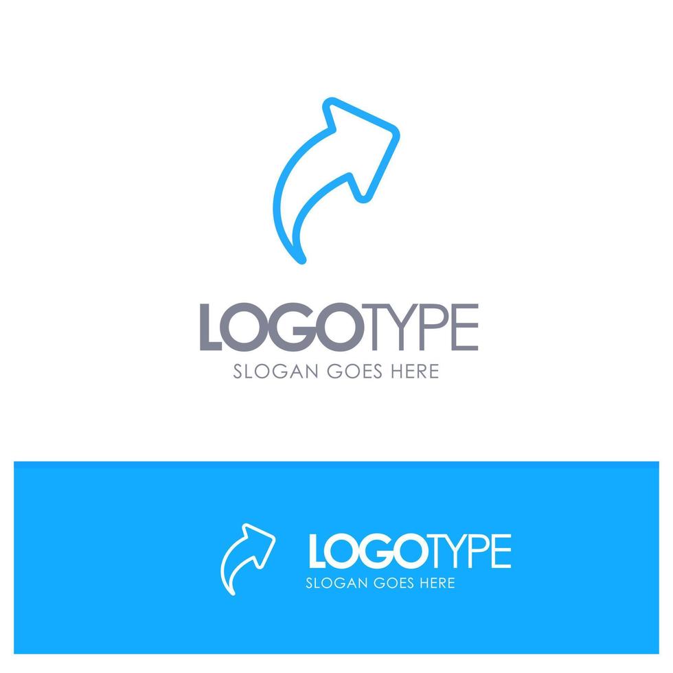 Arrow Up Right Blue outLine Logo with place for tagline vector