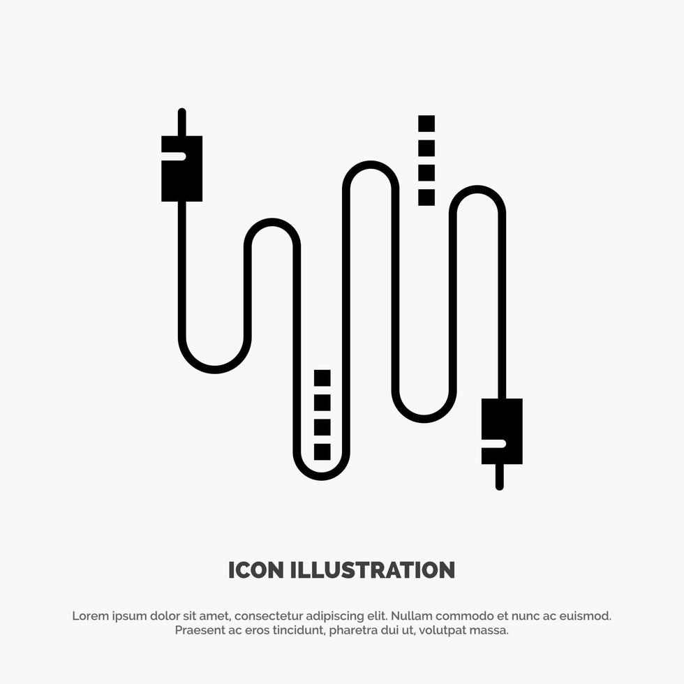 Audio Cable Cables Communication solid Glyph Icon vector