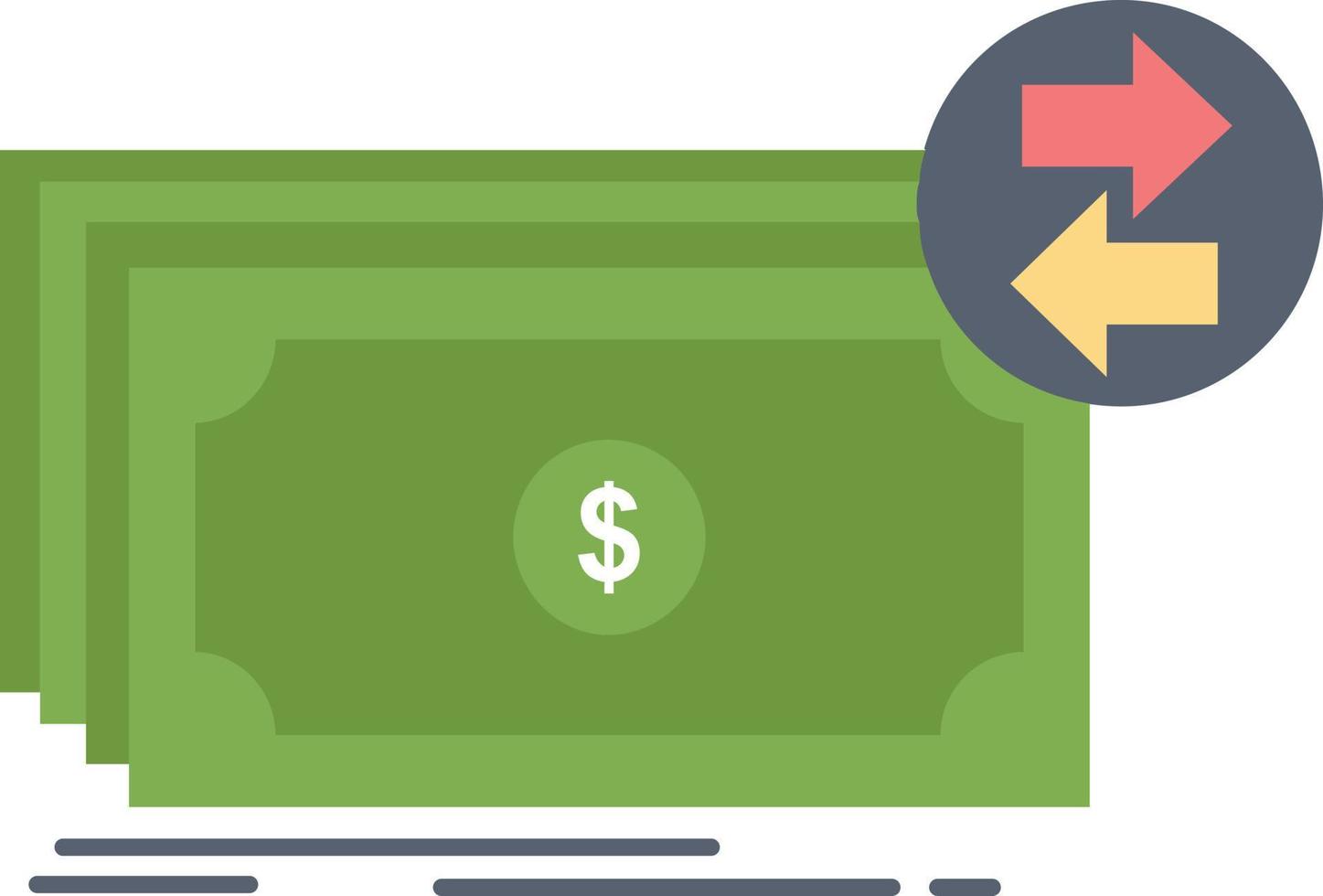 Banknotes cash dollars flow money Flat Color Icon Vector