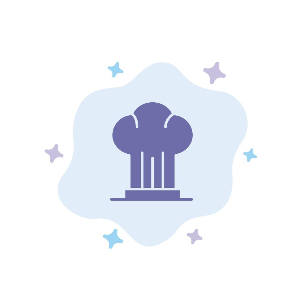 Cap Chef Cooker Hat Restaurant Blue Icon on Abstract Cloud Background vector