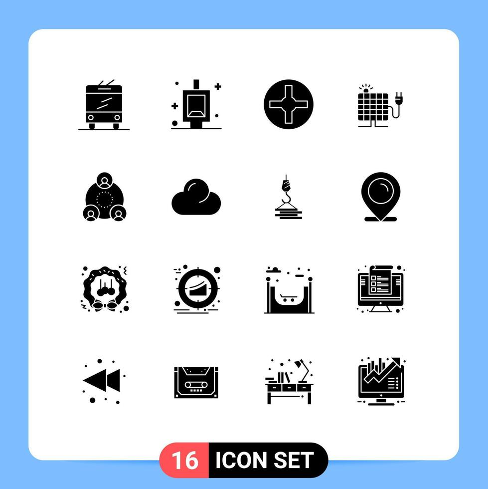 Stock Vector Icon Pack of 16 Line Signs and Symbols for cloud group screwdriver employee plug Editable Vector Design Elements