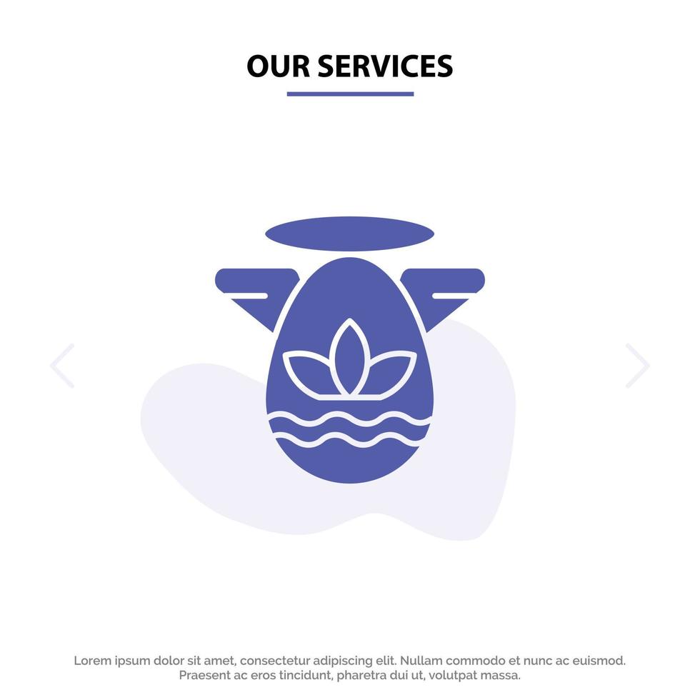 Our Services Angle Celebration Easter Protractor Solid Glyph Icon Web card Template vector