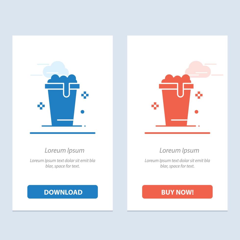 Glass Soup Wash Cleaning  Blue and Red Download and Buy Now web Widget Card Template vector