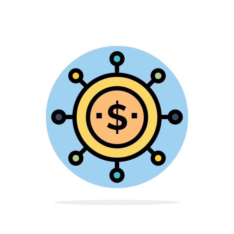 Business Economics Global Modern Abstract Circle Background Flat color Icon vector