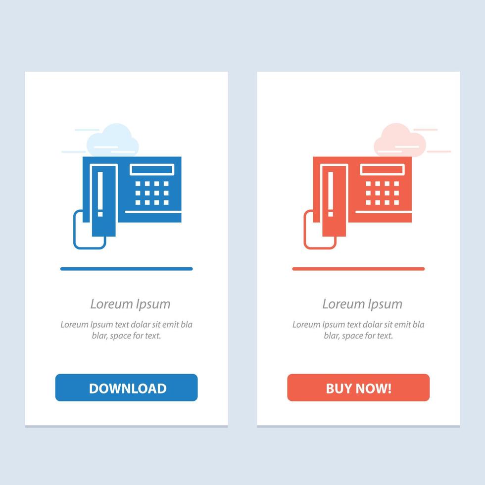 Telephone Phone Cell Hardware  Blue and Red Download and Buy Now web Widget Card Template vector