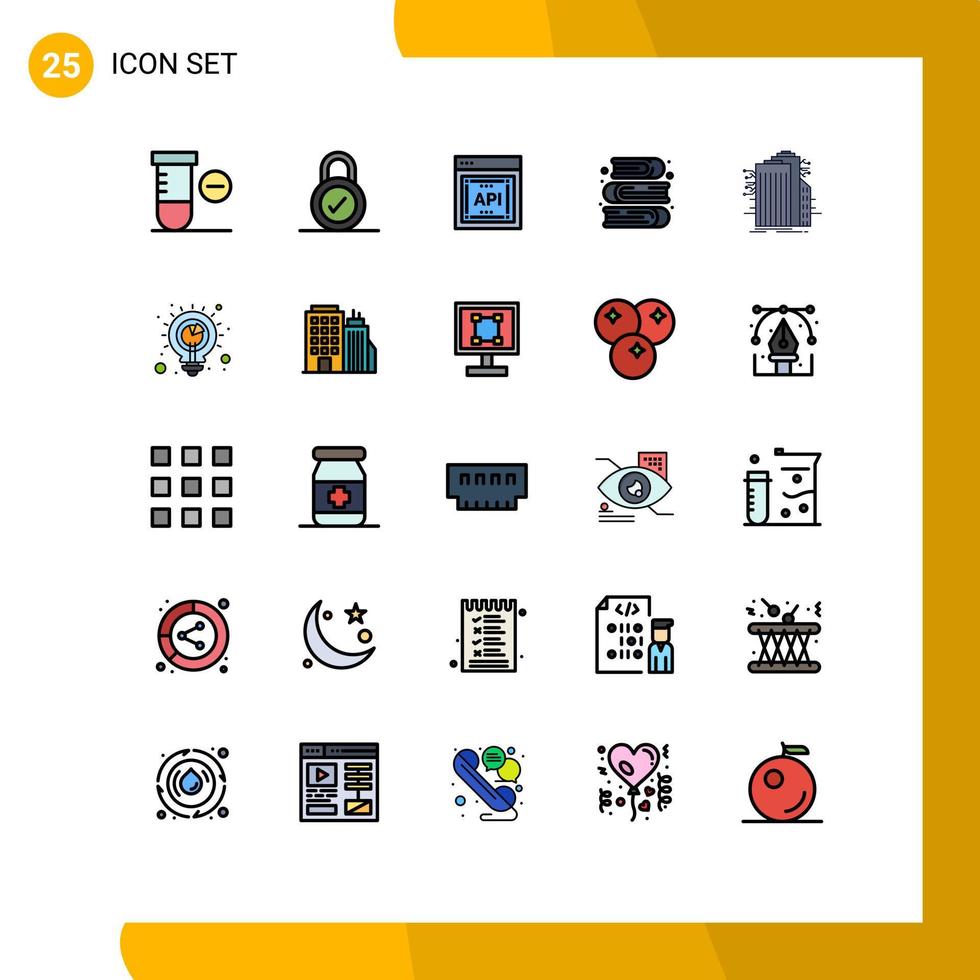 25 Creative Icons Modern Signs and Symbols of connected technology application programmer interface building paint Editable Vector Design Elements