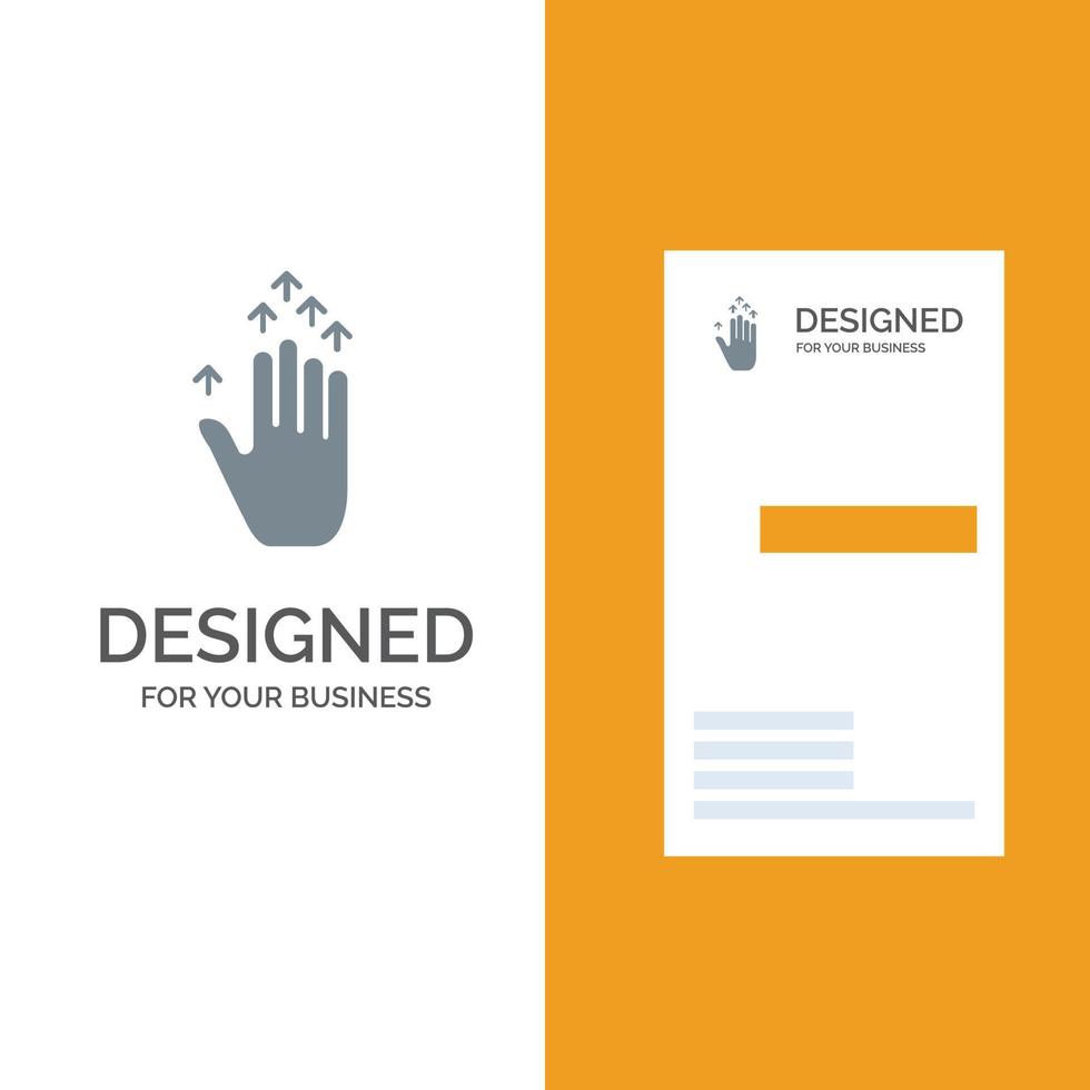 Gesture Hand arrow Up Grey Logo Design and Business Card Template vector