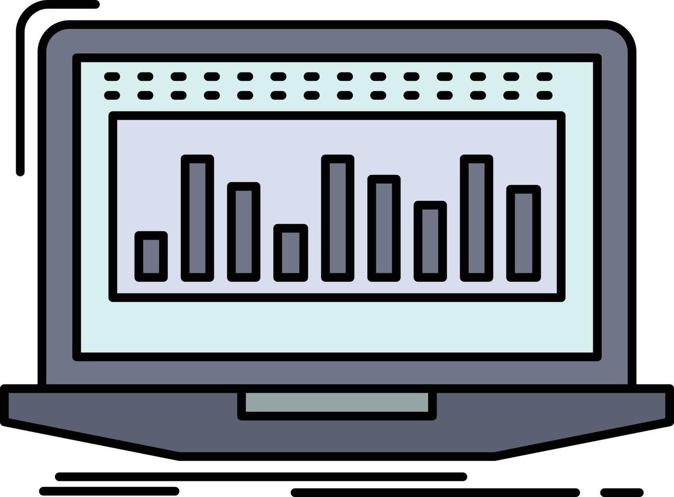 Data financial index monitoring stock Flat Color Icon Vector