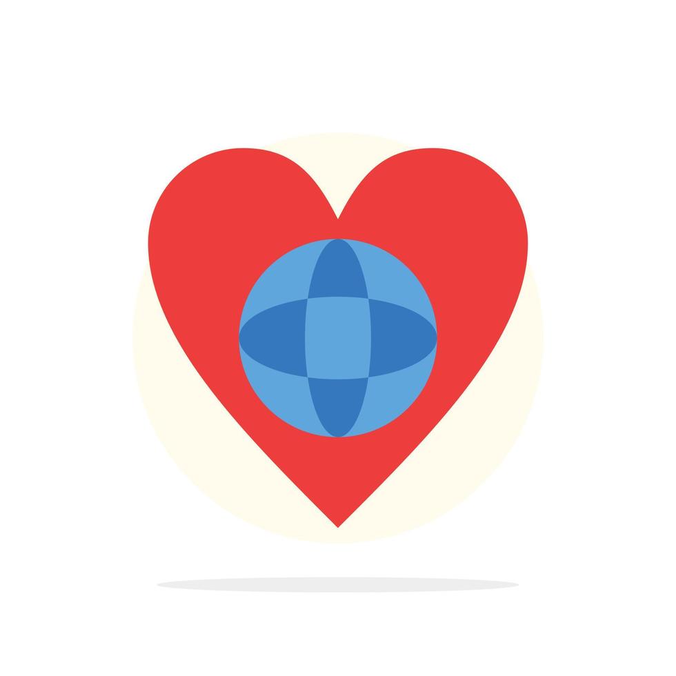 Ecology Environment World Heart Like Abstract Circle Background Flat color Icon vector