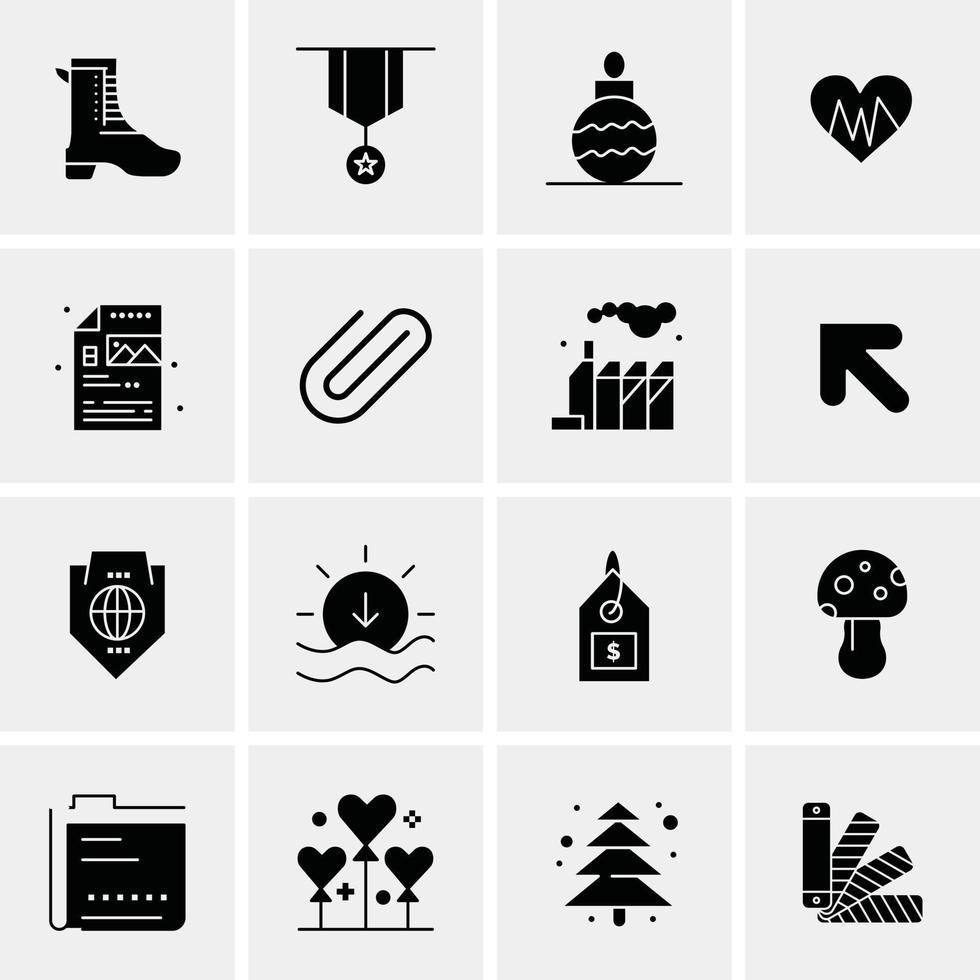 16 iconos universales de negocios vector ilustración de icono creativo para usar en proyectos relacionados con la web y dispositivos móviles