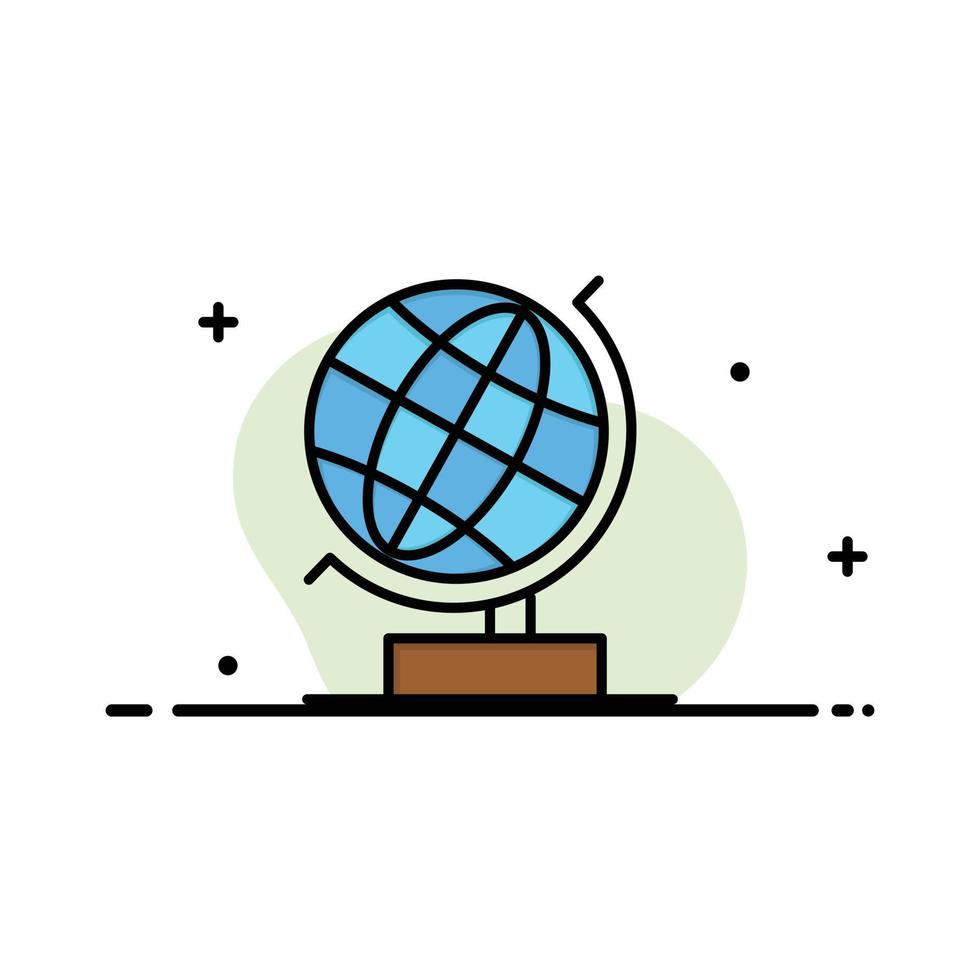 World Office Globe Web Business Logo Template Flat Color vector