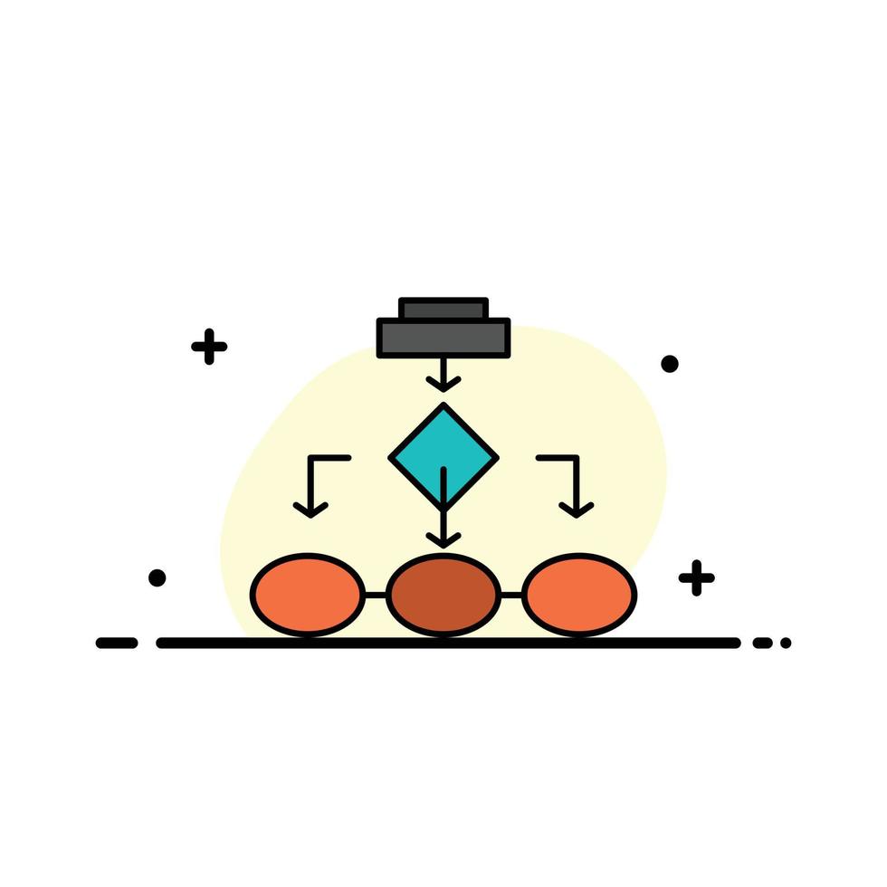 diagrama de flujo algoritmo negocio datos arquitectura esquema estructura flujo de trabajo negocio línea plana lleno icono vector banner plantilla