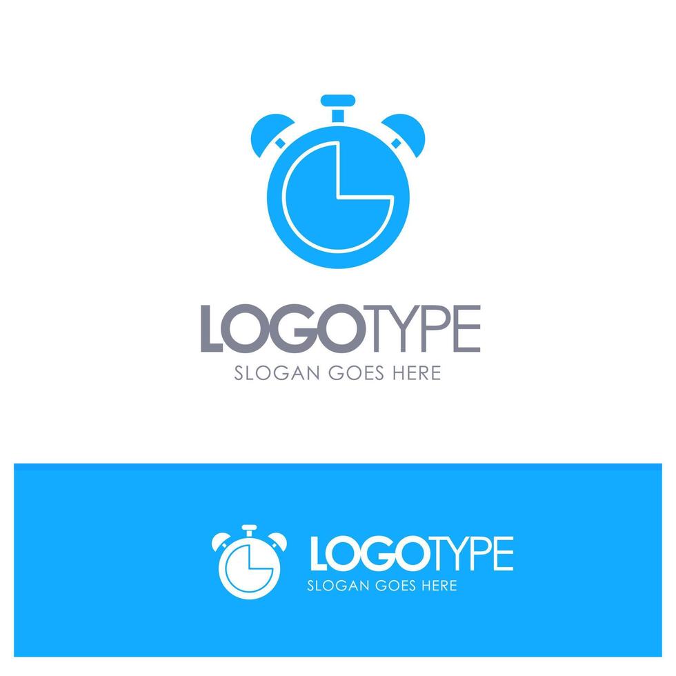 despertador educación temporizador azul sólido logotipo con lugar para el eslogan vector