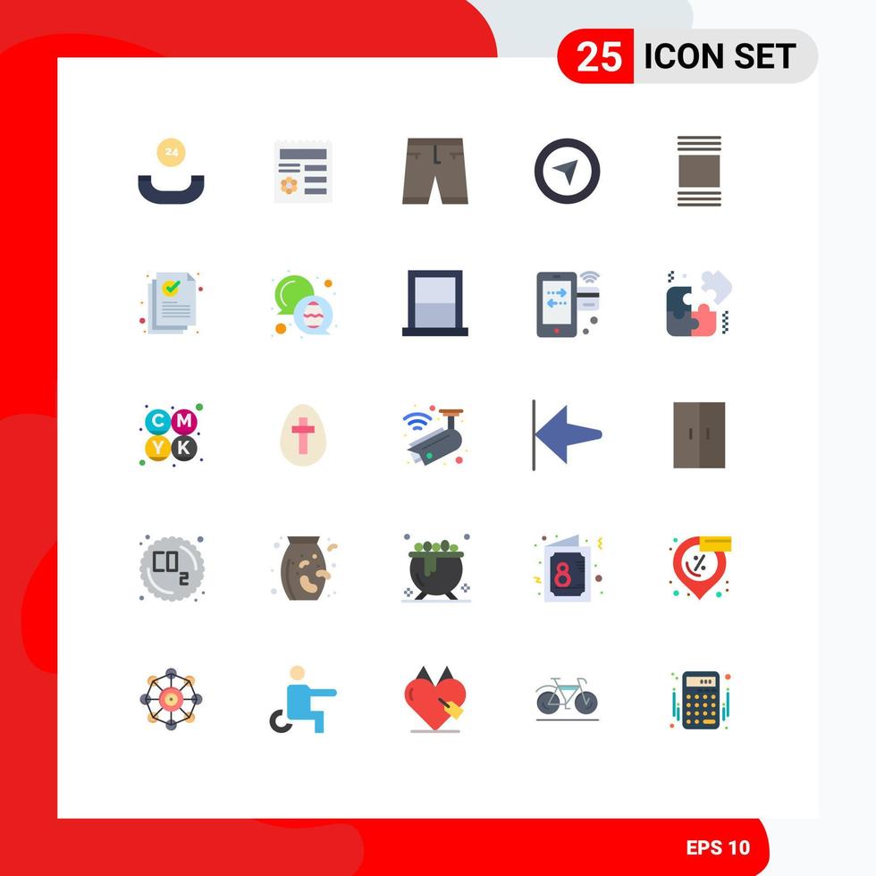 Modern Set of 25 Flat Colors and symbols such as view cover clothe pointer cursor Editable Vector Design Elements