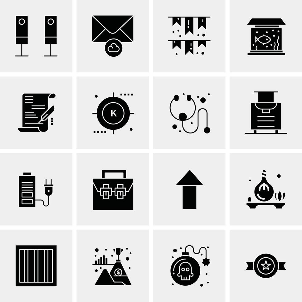 16 iconos universales de negocios vector ilustración de icono creativo para usar en proyectos relacionados con la web y dispositivos móviles