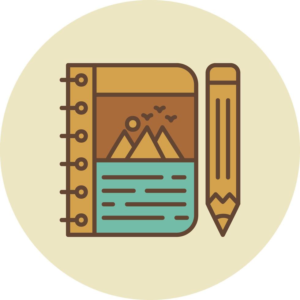 diseño de icono creativo de cuaderno de bocetos vector