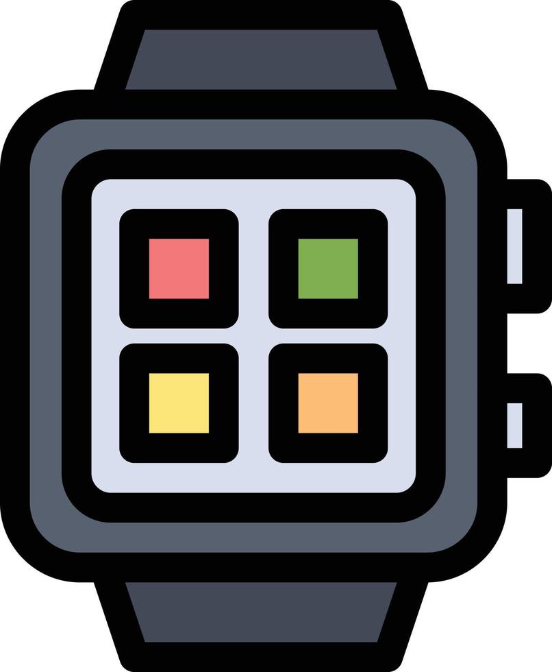 Electronic Home Smart Technology Watch  Flat Color Icon Vector icon banner Template