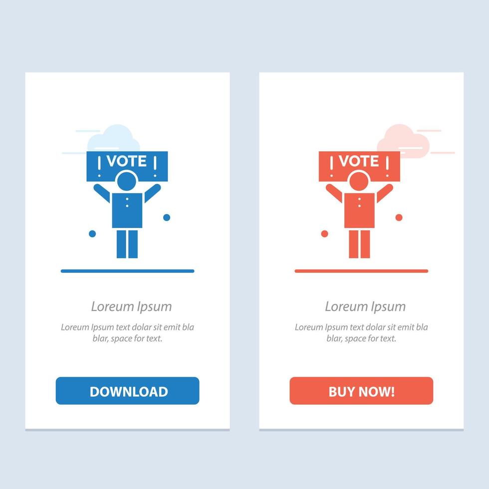 Campaign Political Politics Vote  Blue and Red Download and Buy Now web Widget Card Template vector