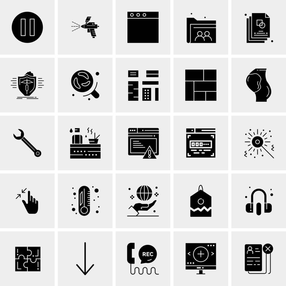 25 iconos de negocios universales vector ilustración de icono creativo para usar en proyectos relacionados con la web y dispositivos móviles