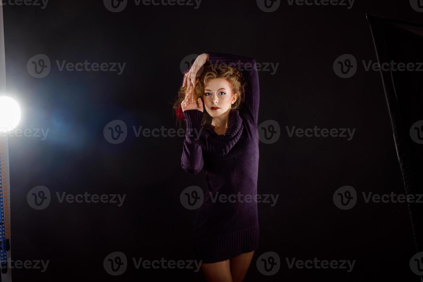 girl with curly hair photo