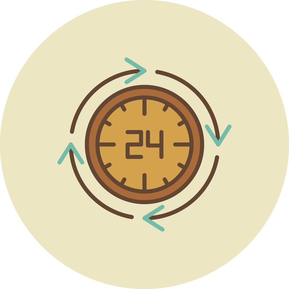 Diseño de icono creativo las 24 horas. vector