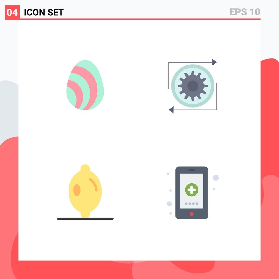 4 Universal Flat Icon Signs Symbols of egg citrus spring management app Editable Vector Design Elements