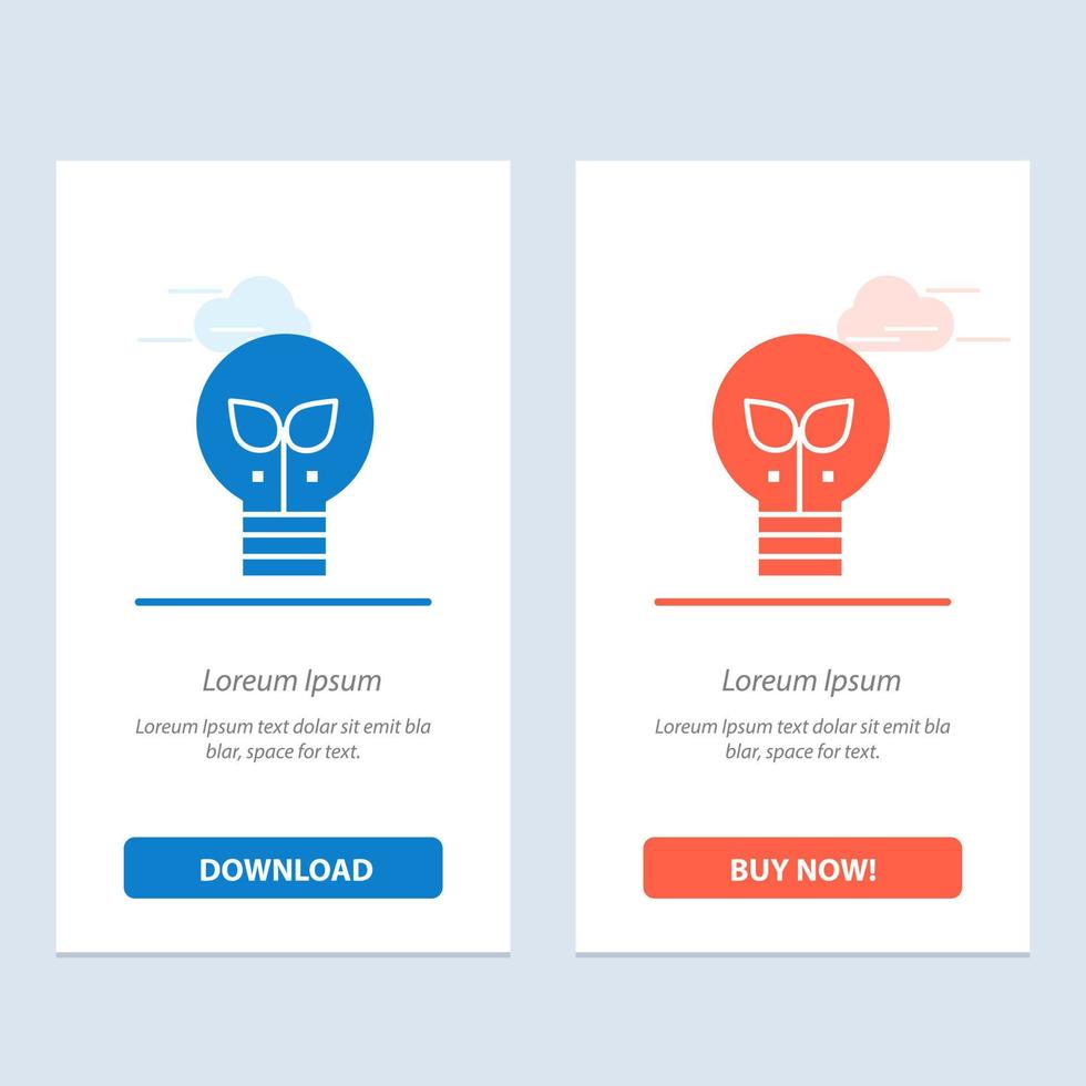 Eco Idea Lamp Light  Blue and Red Download and Buy Now web Widget Card Template vector