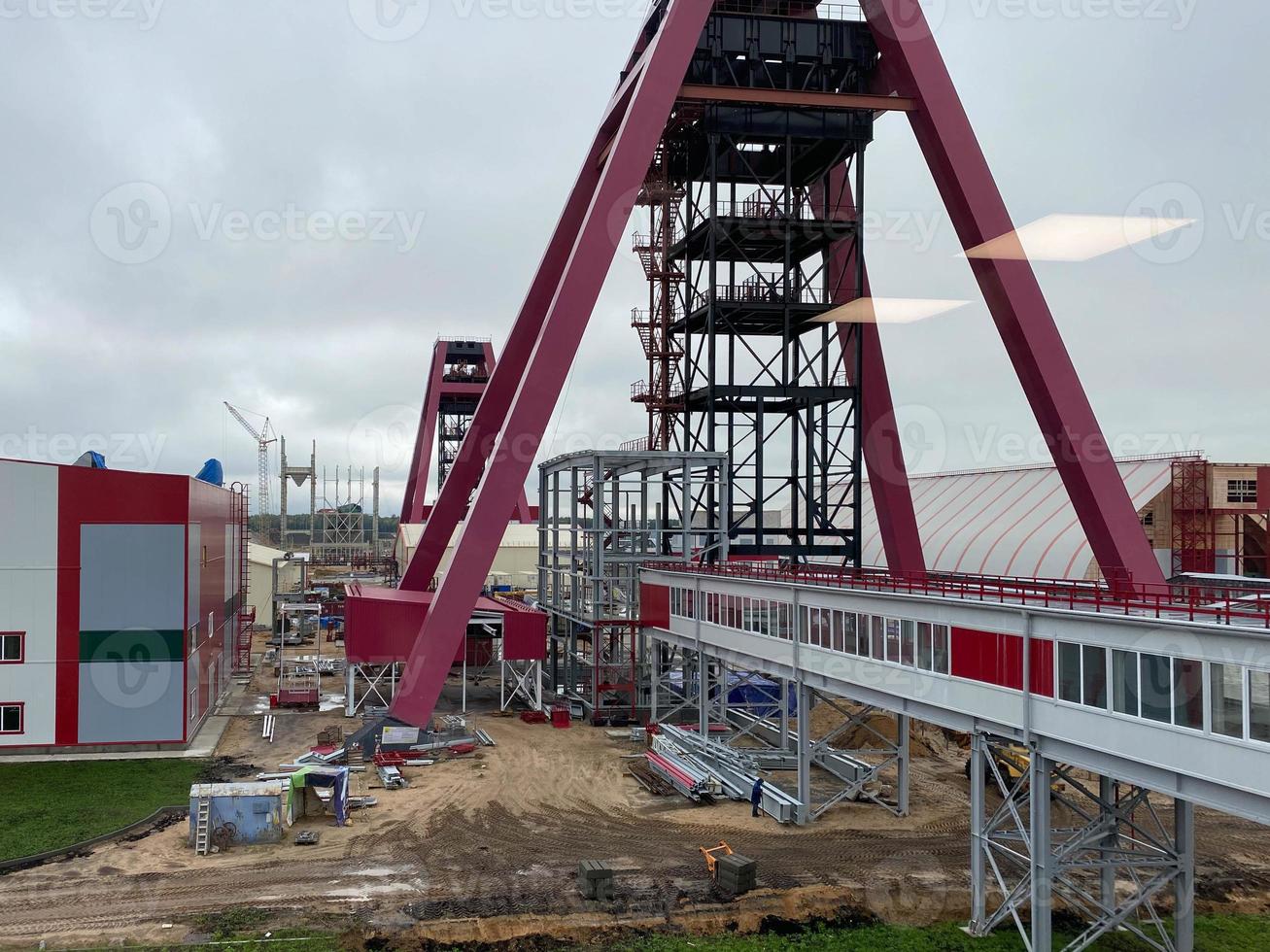 Industrial equipment of a mining and processing plant with a front end loader photo