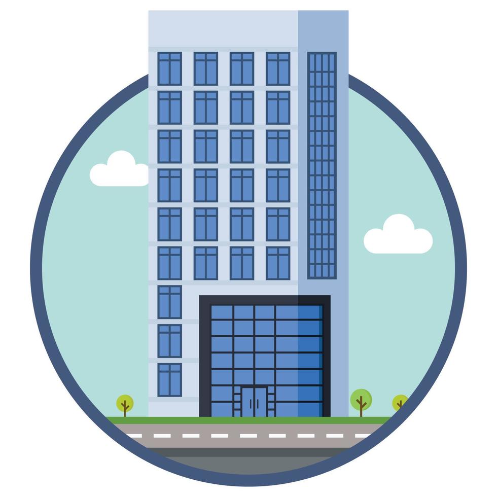 Hotel city building beautiful illustration. vector