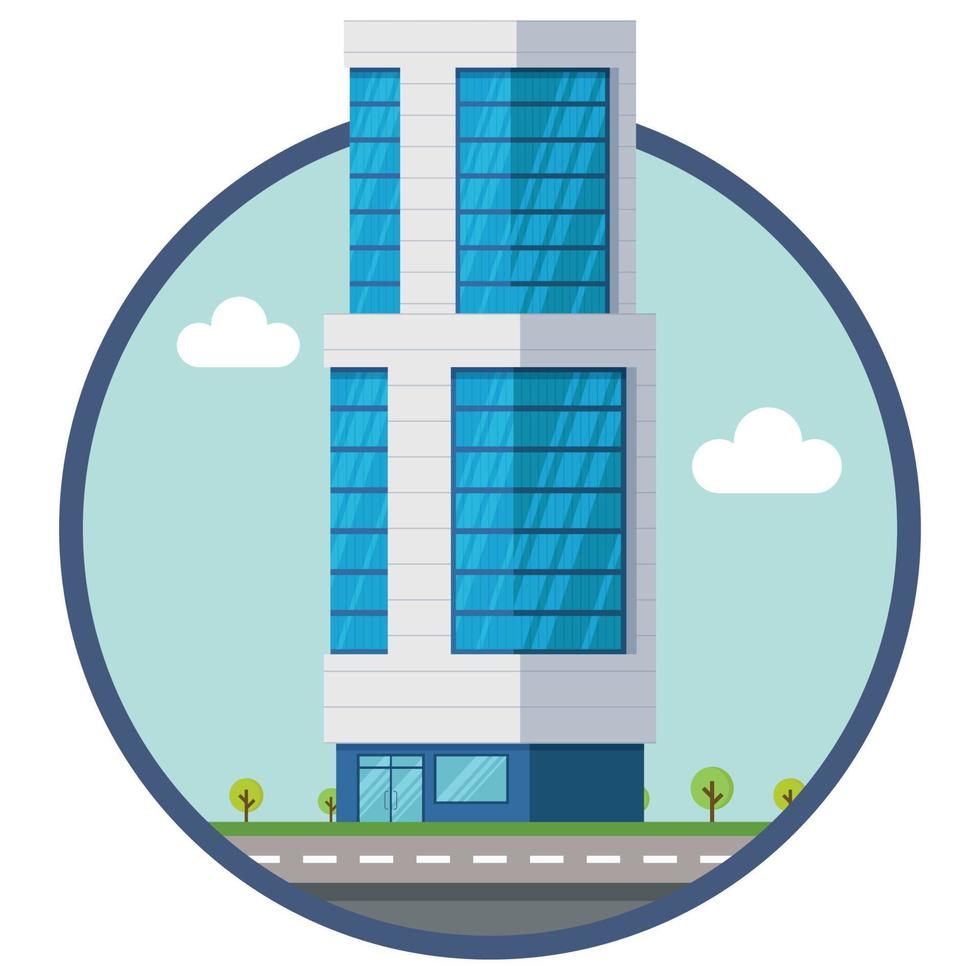 Office city building beautiful illustration. vector