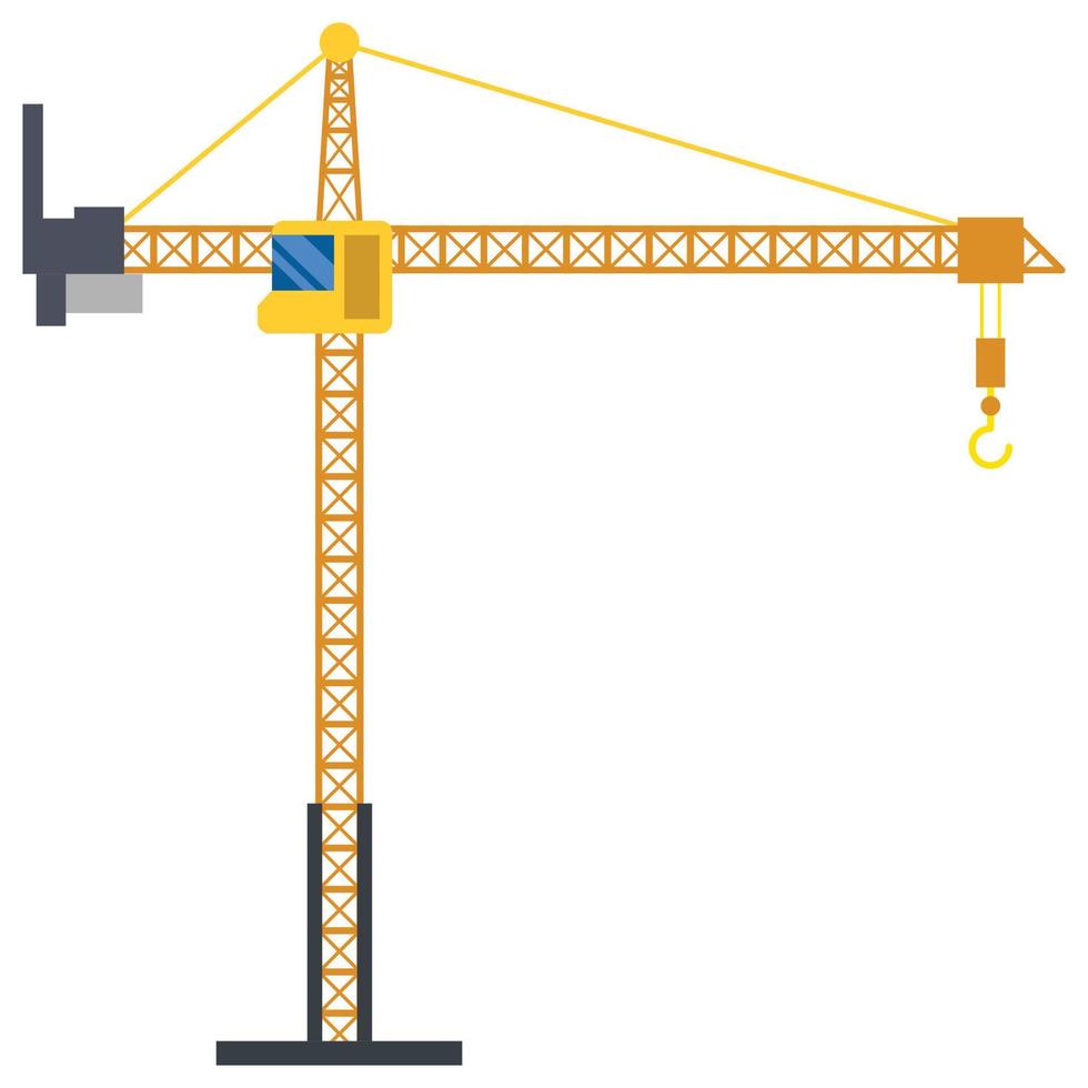 Tower crane build machine illustration vector